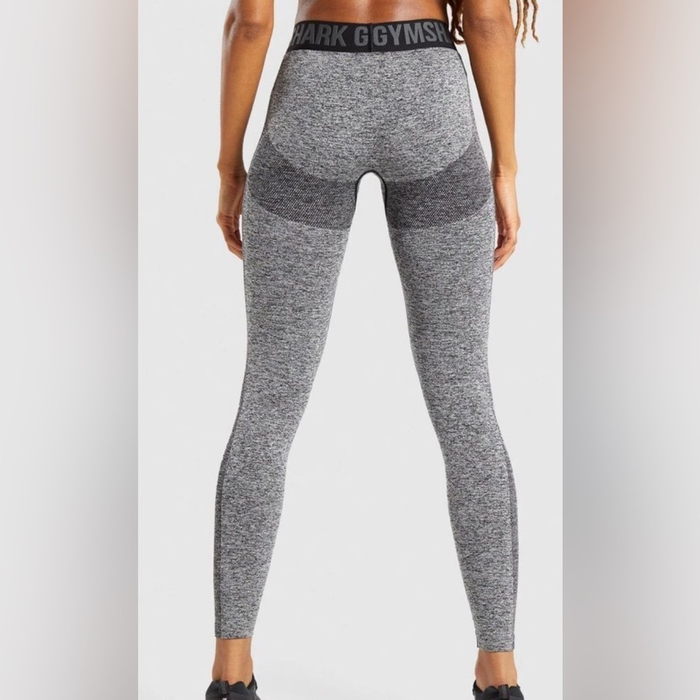 Gymshark Flex Low Rise Athletic Gym Workout Leggings Black Marl Charcoal M - Picture 2 of 14